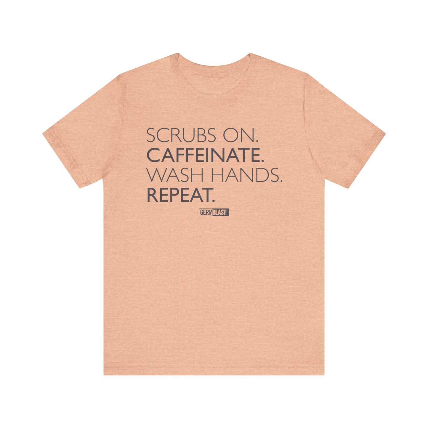 Caffeinate and Care Tee - Perfect for Nurses, Medical Professionals, Birthdays, Appreciation Days, Casual Wear - GermBlast