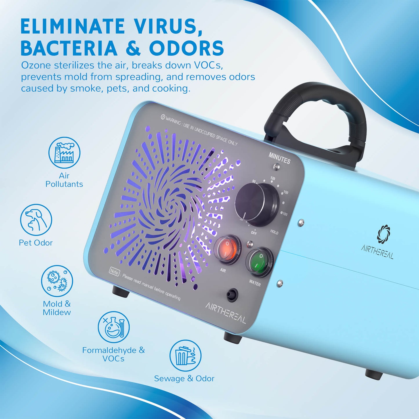 MA25L Dual-Mode Ozone Generator for Air & Water - GermBlast