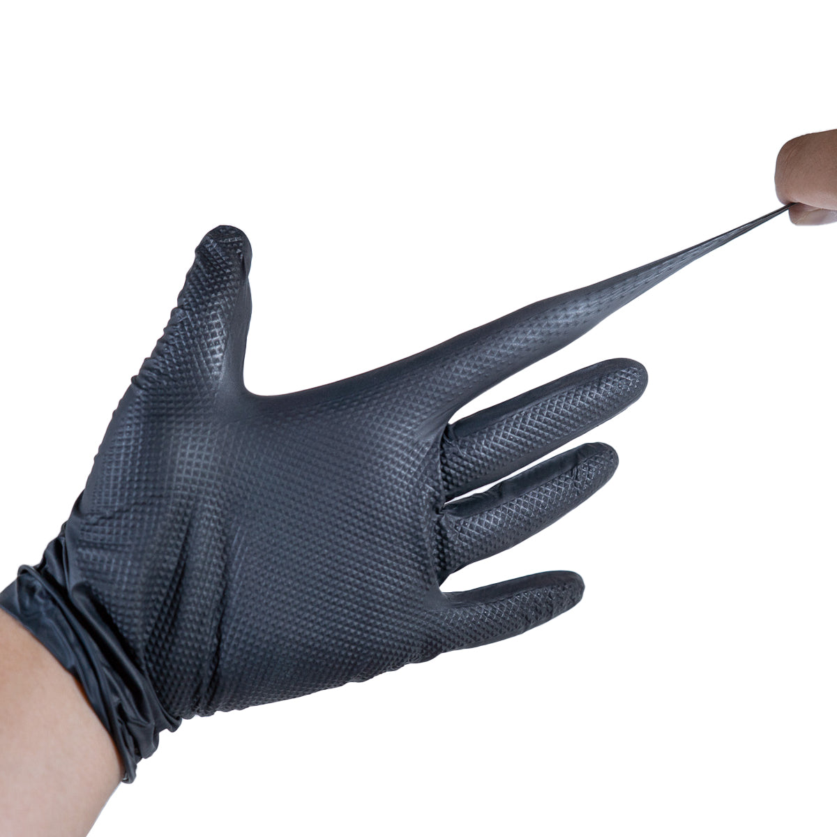 GermBlast Black Nitrile Disposable Gloves, 8 Mil Extra Thick, Diamond Texture, Powder Free, Latex Free, 100 Count - GermBlast