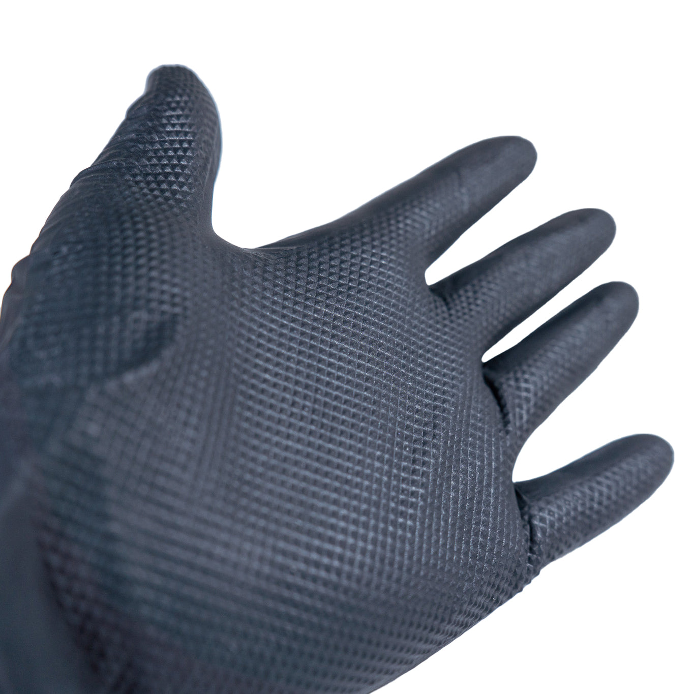 GermBlast Black Nitrile Disposable Gloves, 8 Mil Extra Thick, Diamond Texture, Powder Free, Latex Free, 100 Count - GermBlast
