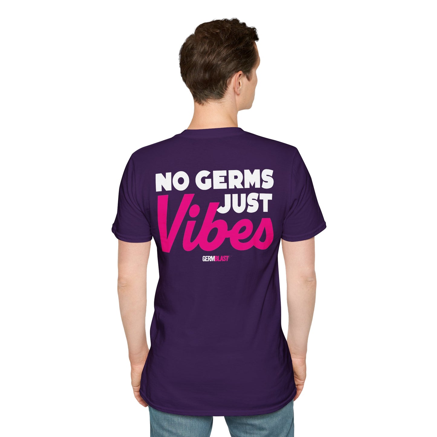 No Germs Just Vibes Unisex T-Shirt, Casual Wear, Gift for Friends, Summer Style, Trendy Tee, Funny Quarantine Shirt - GermBlast