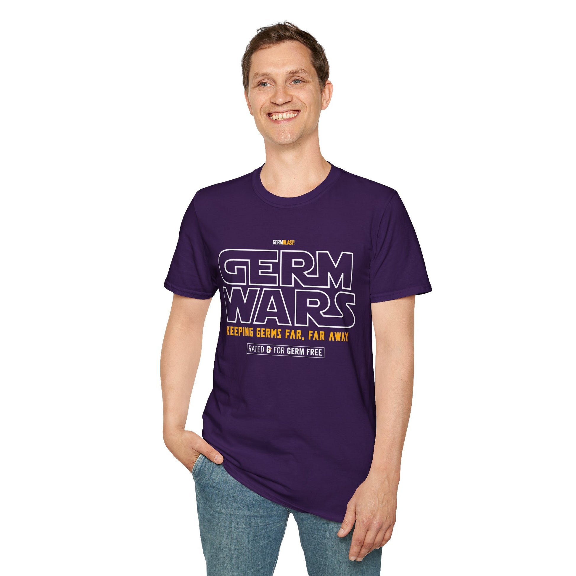 Germ Wars Unisex T-Shirt, Funny Graphic Tee, Quarantine Humor Shirt, Unique Gift, Casual Wear, Science Enthusiast Apparel - GermBlast