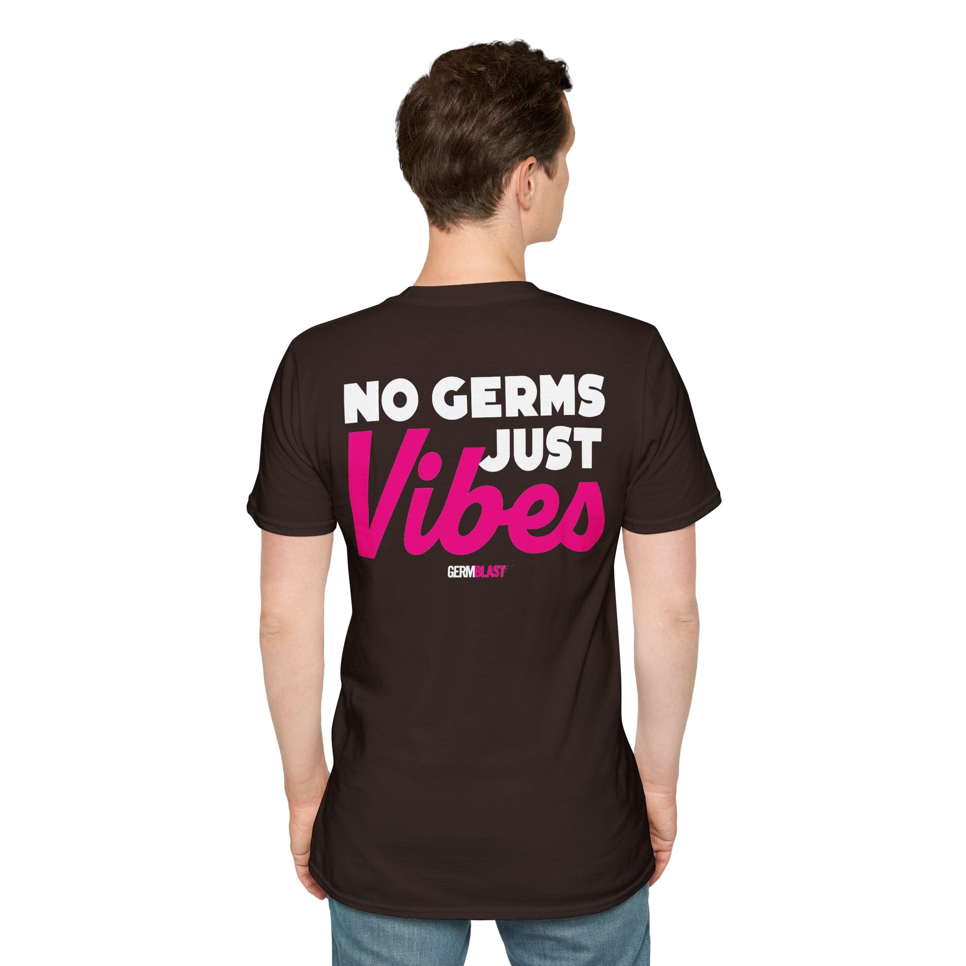 No Germs Just Vibes Unisex T-Shirt, Casual Wear, Gift for Friends, Summer Style, Trendy Tee, Funny Quarantine Shirt - GermBlast