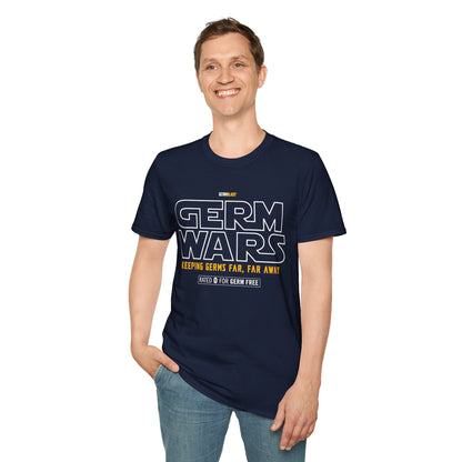 Germ Wars Unisex T-Shirt, Funny Graphic Tee, Quarantine Humor Shirt, Unique Gift, Casual Wear, Science Enthusiast Apparel - GermBlast