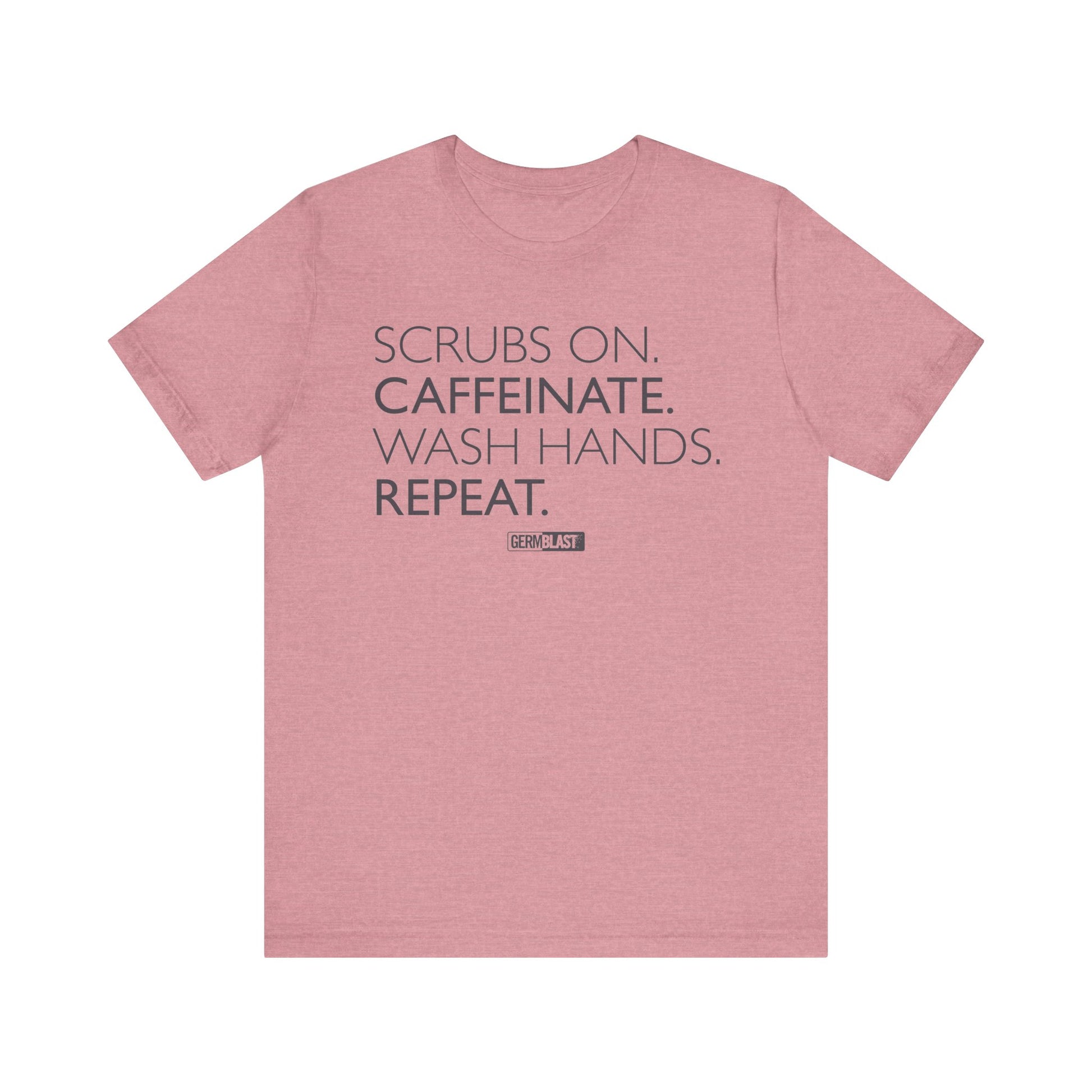 Caffeinate and Care Tee - Perfect for Nurses, Medical Professionals, Birthdays, Appreciation Days, Casual Wear - GermBlast