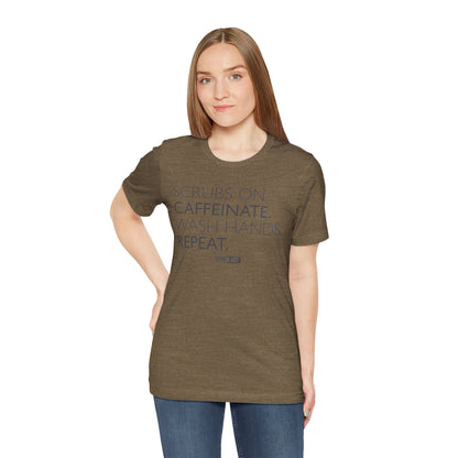 Caffeinate and Care Tee - Perfect for Nurses, Medical Professionals, Birthdays, Appreciation Days, Casual Wear - GermBlast