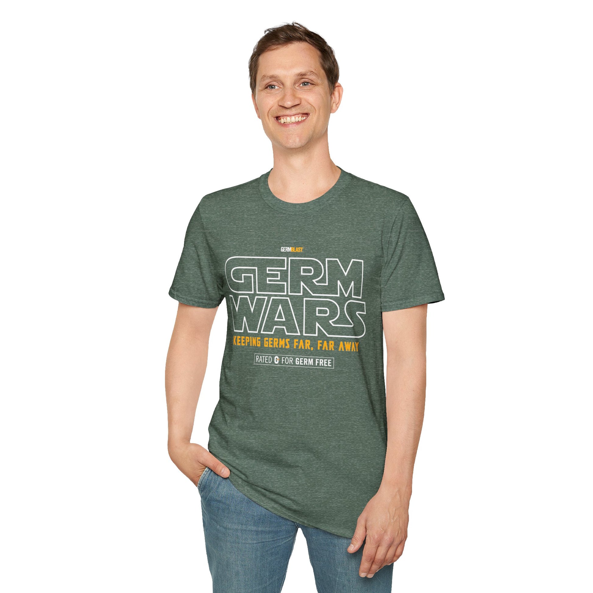 Germ Wars Unisex T-Shirt, Funny Graphic Tee, Quarantine Humor Shirt, Unique Gift, Casual Wear, Science Enthusiast Apparel - GermBlast