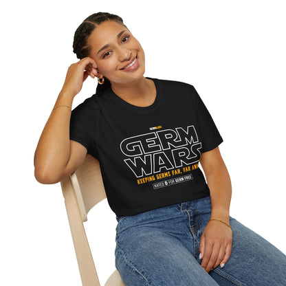 Germ Wars Unisex T-Shirt, Funny Graphic Tee, Quarantine Humor Shirt, Unique Gift, Casual Wear, Science Enthusiast Apparel - GermBlast