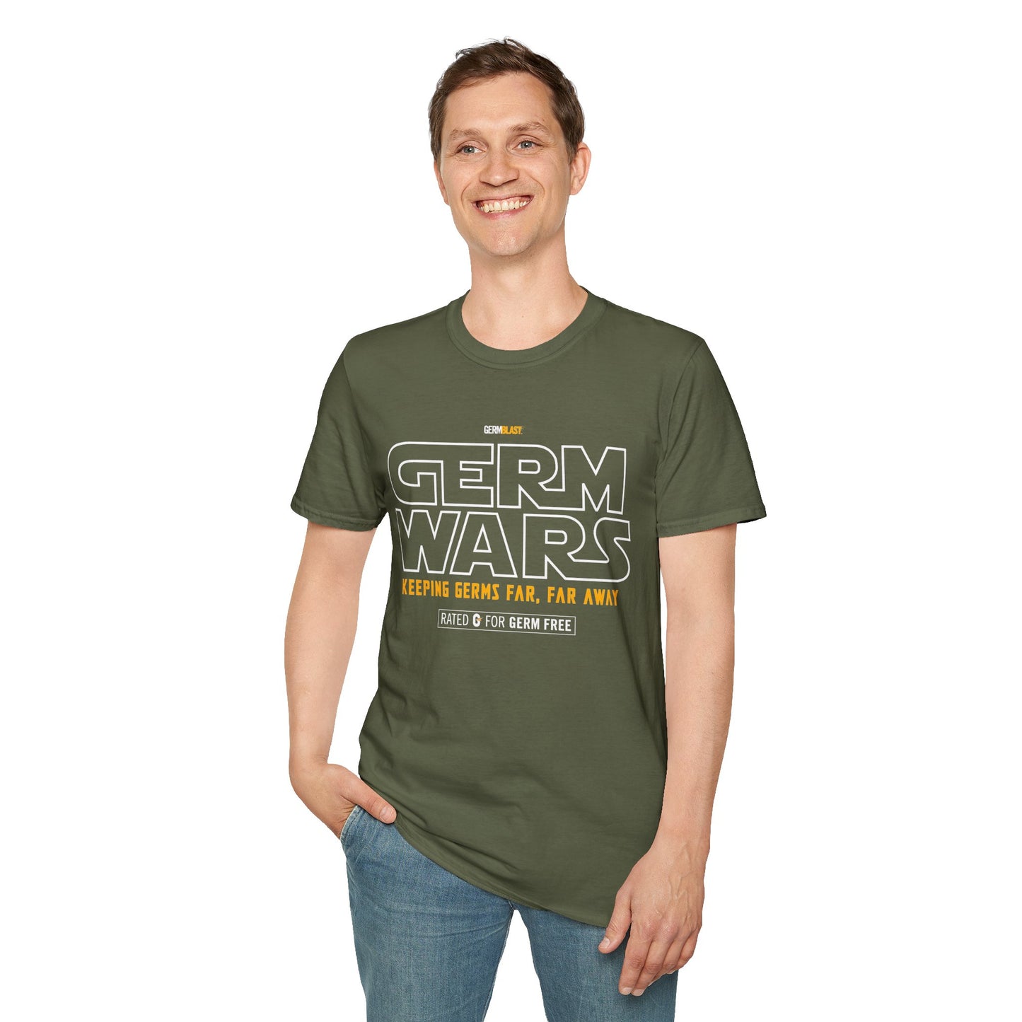 Germ Wars Unisex T-Shirt, Funny Graphic Tee, Quarantine Humor Shirt, Unique Gift, Casual Wear, Science Enthusiast Apparel - GermBlast