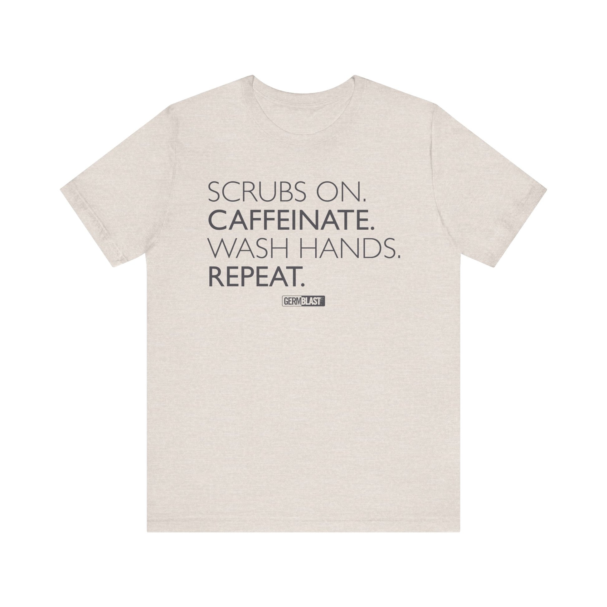 Caffeinate and Care Tee - Perfect for Nurses, Medical Professionals, Birthdays, Appreciation Days, Casual Wear - GermBlast