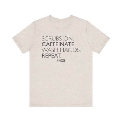 Caffeinate and Care Tee - Perfect for Nurses, Medical Professionals, Birthdays, Appreciation Days, Casual Wear - GermBlast