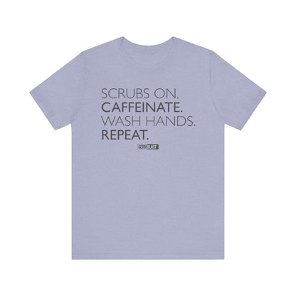 Caffeinate and Care Tee - Perfect for Nurses, Medical Professionals, Birthdays, Appreciation Days, Casual Wear - GermBlast