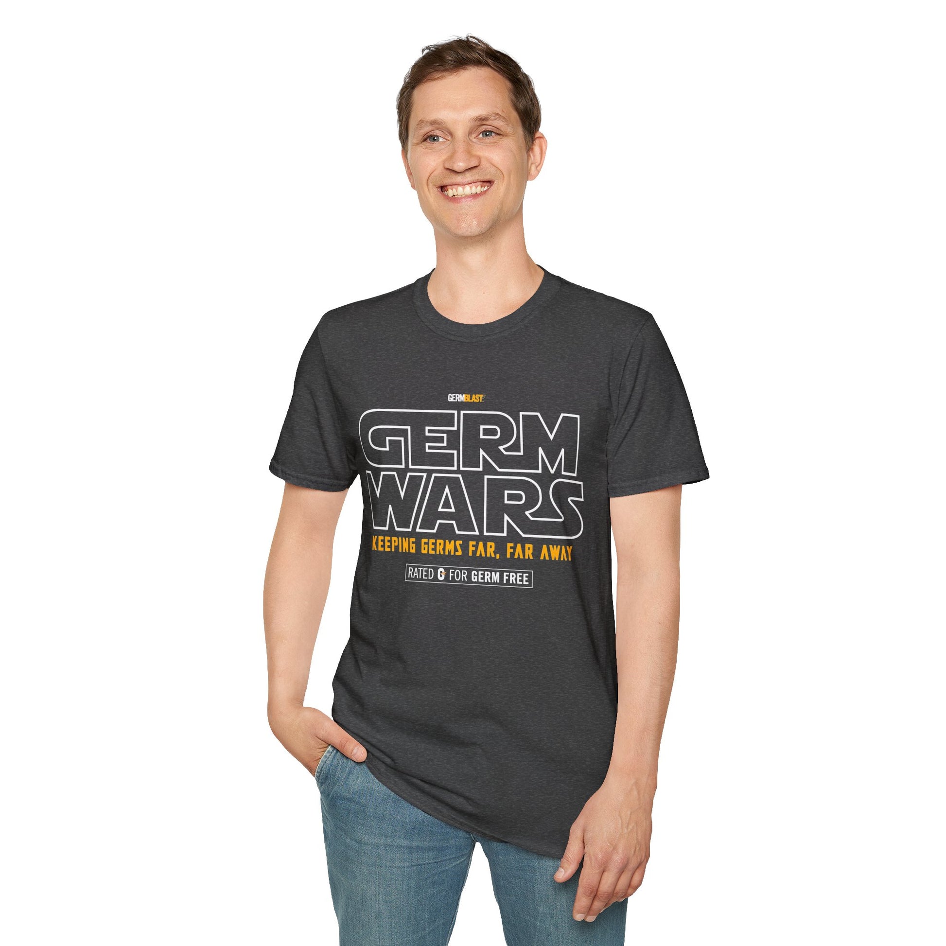 Germ Wars Unisex T-Shirt, Funny Graphic Tee, Quarantine Humor Shirt, Unique Gift, Casual Wear, Science Enthusiast Apparel - GermBlast