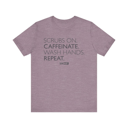 Caffeinate and Care Tee - Perfect for Nurses, Medical Professionals, Birthdays, Appreciation Days, Casual Wear - GermBlast