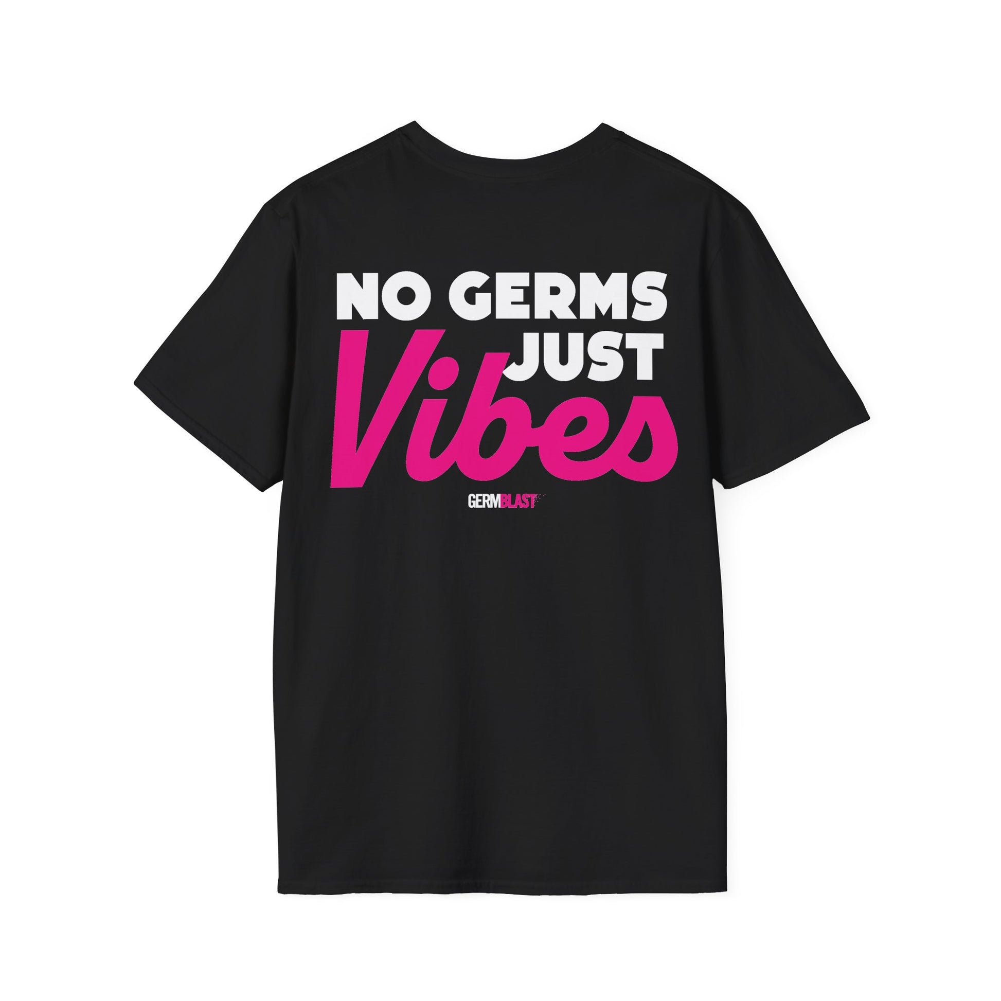 No Germs Just Vibes Unisex T-Shirt, Casual Wear, Gift for Friends, Summer Style, Trendy Tee, Funny Quarantine Shirt - GermBlast