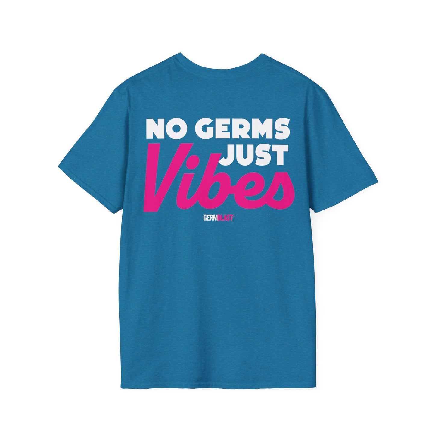 No Germs Just Vibes Unisex T-Shirt, Casual Wear, Gift for Friends, Summer Style, Trendy Tee, Funny Quarantine Shirt - GermBlast