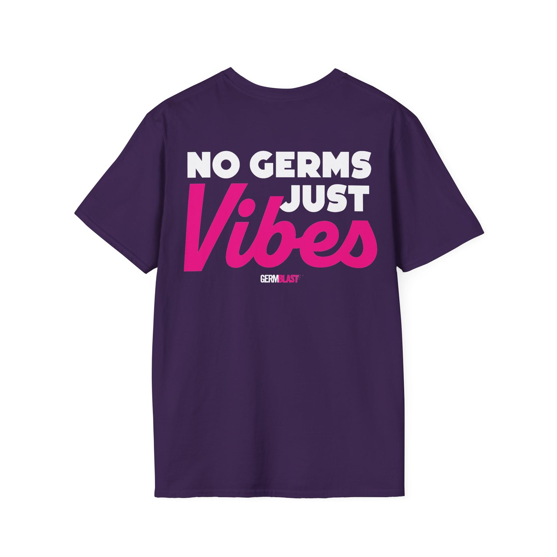 No Germs Just Vibes Unisex T-Shirt, Casual Wear, Gift for Friends, Summer Style, Trendy Tee, Funny Quarantine Shirt - GermBlast