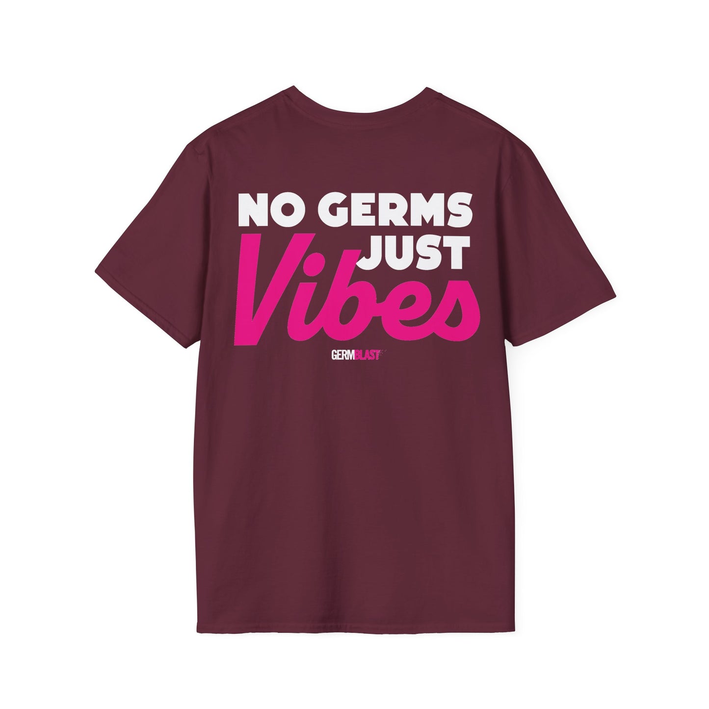 No Germs Just Vibes Unisex T-Shirt, Casual Wear, Gift for Friends, Summer Style, Trendy Tee, Funny Quarantine Shirt - GermBlast