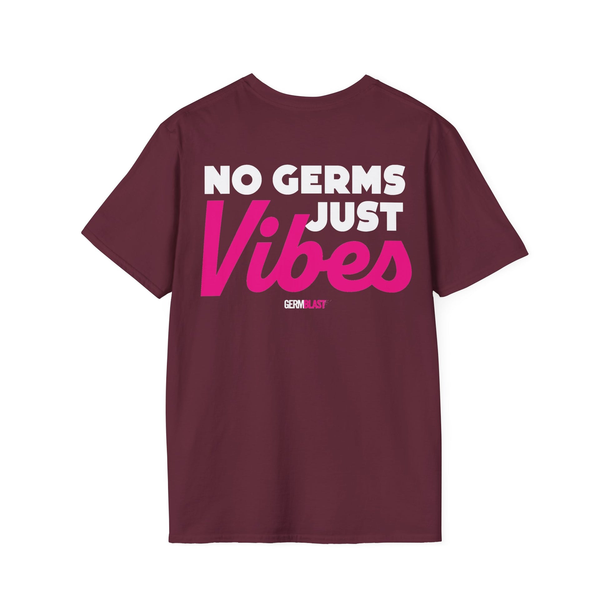 No Germs Just Vibes Unisex T-Shirt, Casual Wear, Gift for Friends, Summer Style, Trendy Tee, Funny Quarantine Shirt - GermBlast