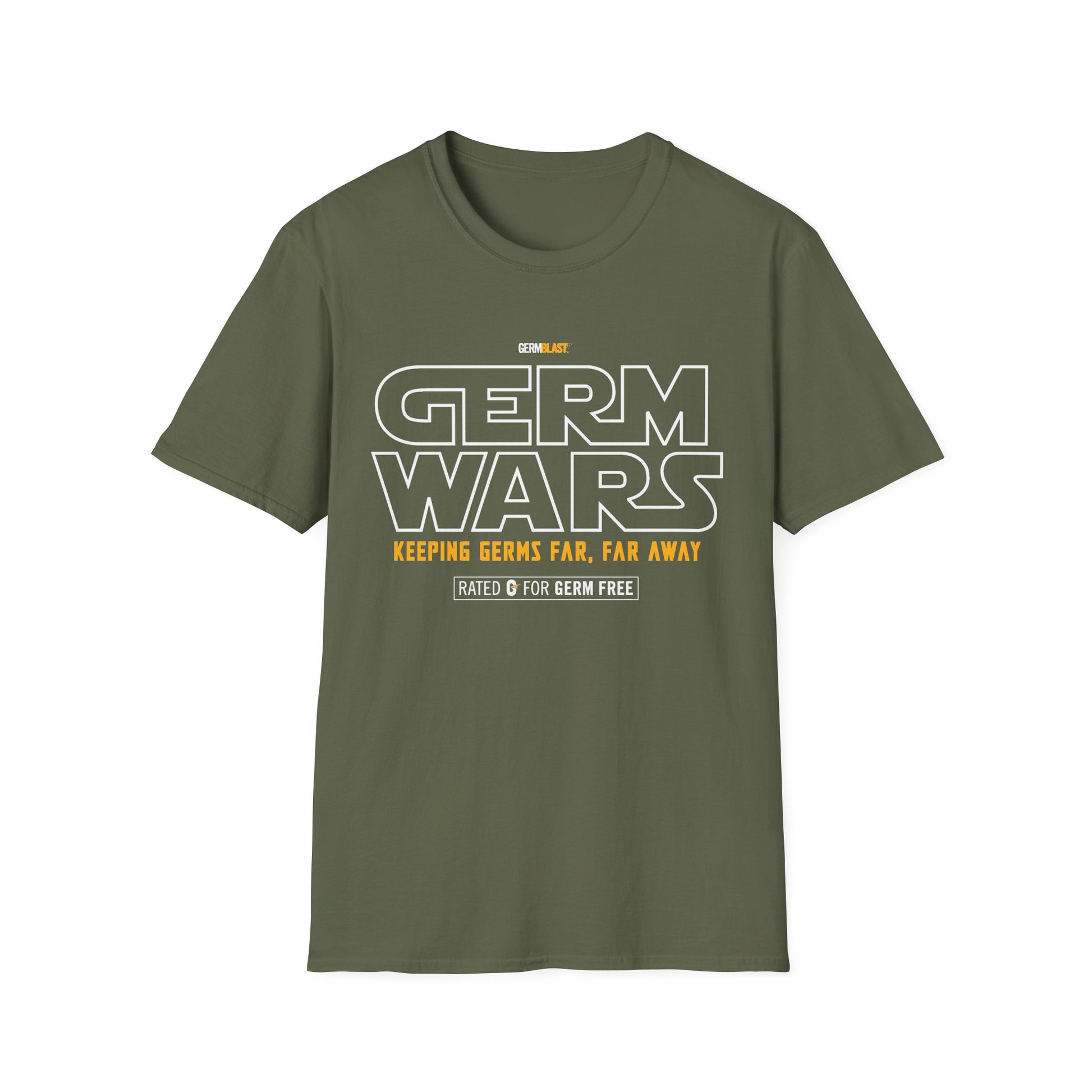 Germ Wars Unisex T-Shirt, Funny Graphic Tee, Quarantine Humor Shirt, Unique Gift, Casual Wear, Science Enthusiast Apparel - GermBlast