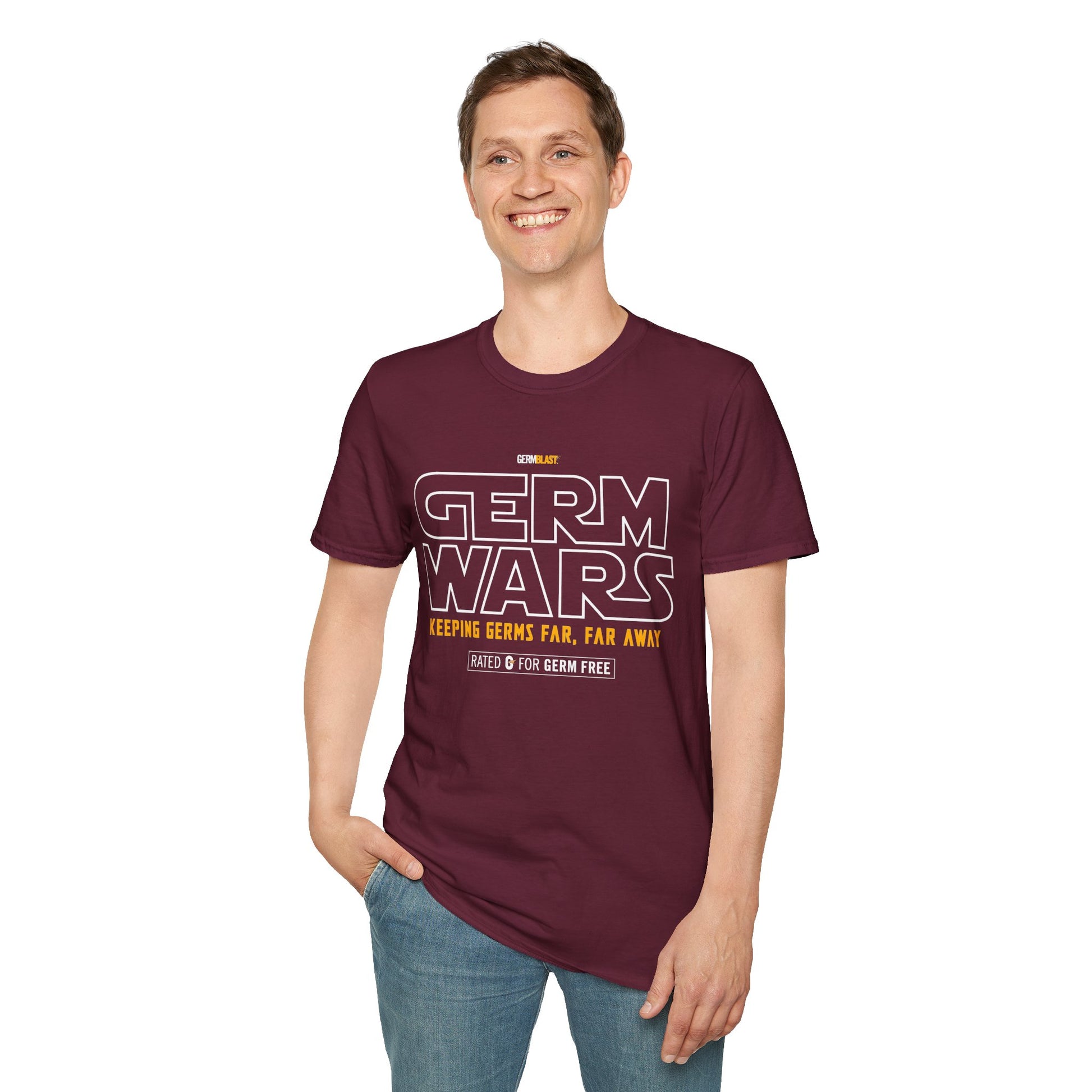 Germ Wars Unisex T-Shirt, Funny Graphic Tee, Quarantine Humor Shirt, Unique Gift, Casual Wear, Science Enthusiast Apparel - GermBlast