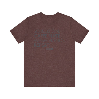 Caffeinate and Care Tee - Perfect for Nurses, Medical Professionals, Birthdays, Appreciation Days, Casual Wear - GermBlast