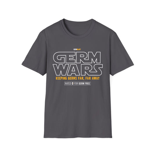 Germ Wars Unisex T-Shirt, Funny Graphic Tee, Quarantine Humor Shirt, Unique Gift, Casual Wear, Science Enthusiast Apparel - GermBlast