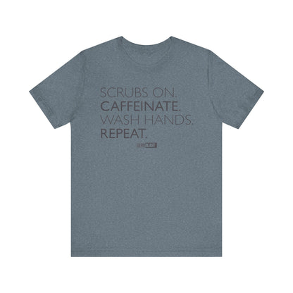 Caffeinate and Care Tee - Perfect for Nurses, Medical Professionals, Birthdays, Appreciation Days, Casual Wear - GermBlast