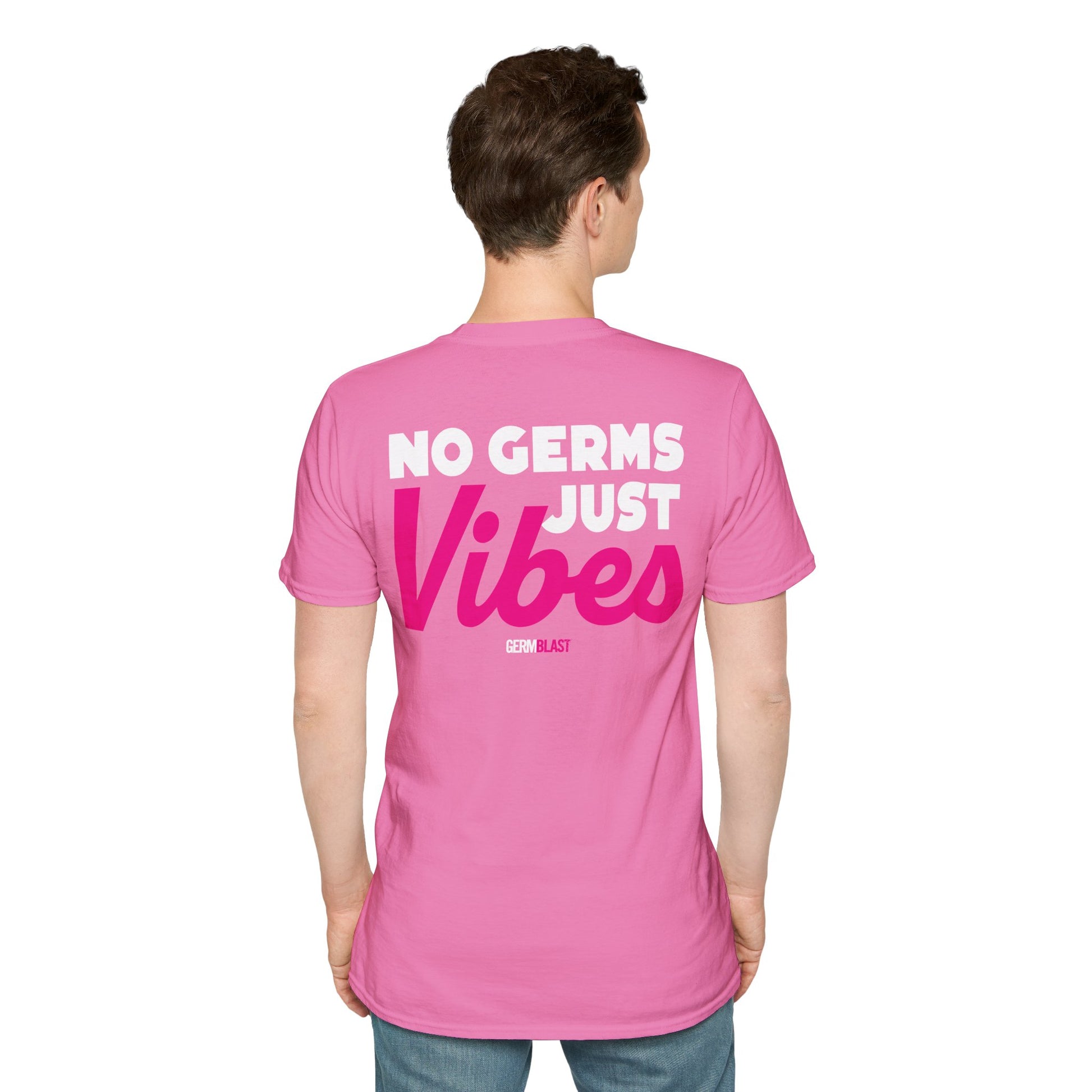 No Germs Just Vibes Unisex T-Shirt, Casual Wear, Gift for Friends, Summer Style, Trendy Tee, Funny Quarantine Shirt - GermBlast