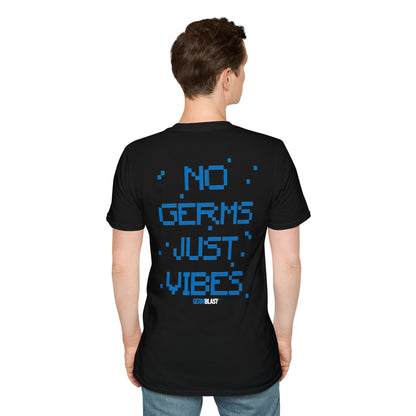Unisex Graphic T-Shirt - No Germs Just Vibes, Casual Wear, Summer Fashion, Gift for Friends, Affirmation Tee, Relaxed Style - GermBlast