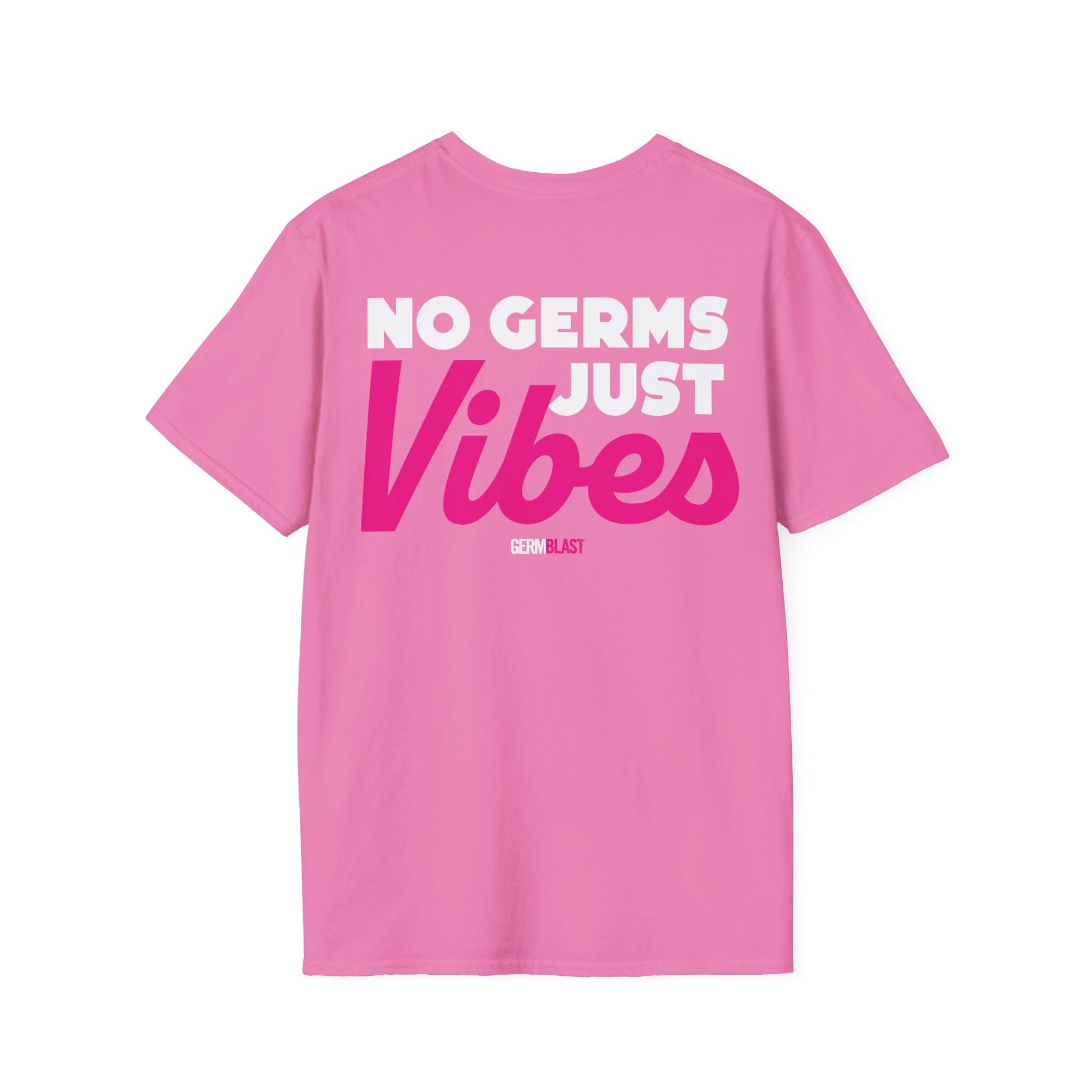 No Germs Just Vibes Unisex T-Shirt, Casual Wear, Gift for Friends, Summer Style, Trendy Tee, Funny Quarantine Shirt - GermBlast
