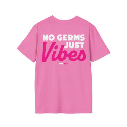 No Germs Just Vibes Unisex T-Shirt, Casual Wear, Gift for Friends, Summer Style, Trendy Tee, Funny Quarantine Shirt - GermBlast