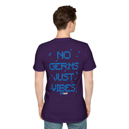 Unisex Graphic T-Shirt - No Germs Just Vibes, Casual Wear, Summer Fashion, Gift for Friends, Affirmation Tee, Relaxed Style - GermBlast