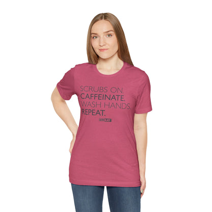 Caffeinate and Care Tee - Perfect for Nurses, Medical Professionals, Birthdays, Appreciation Days, Casual Wear - GermBlast