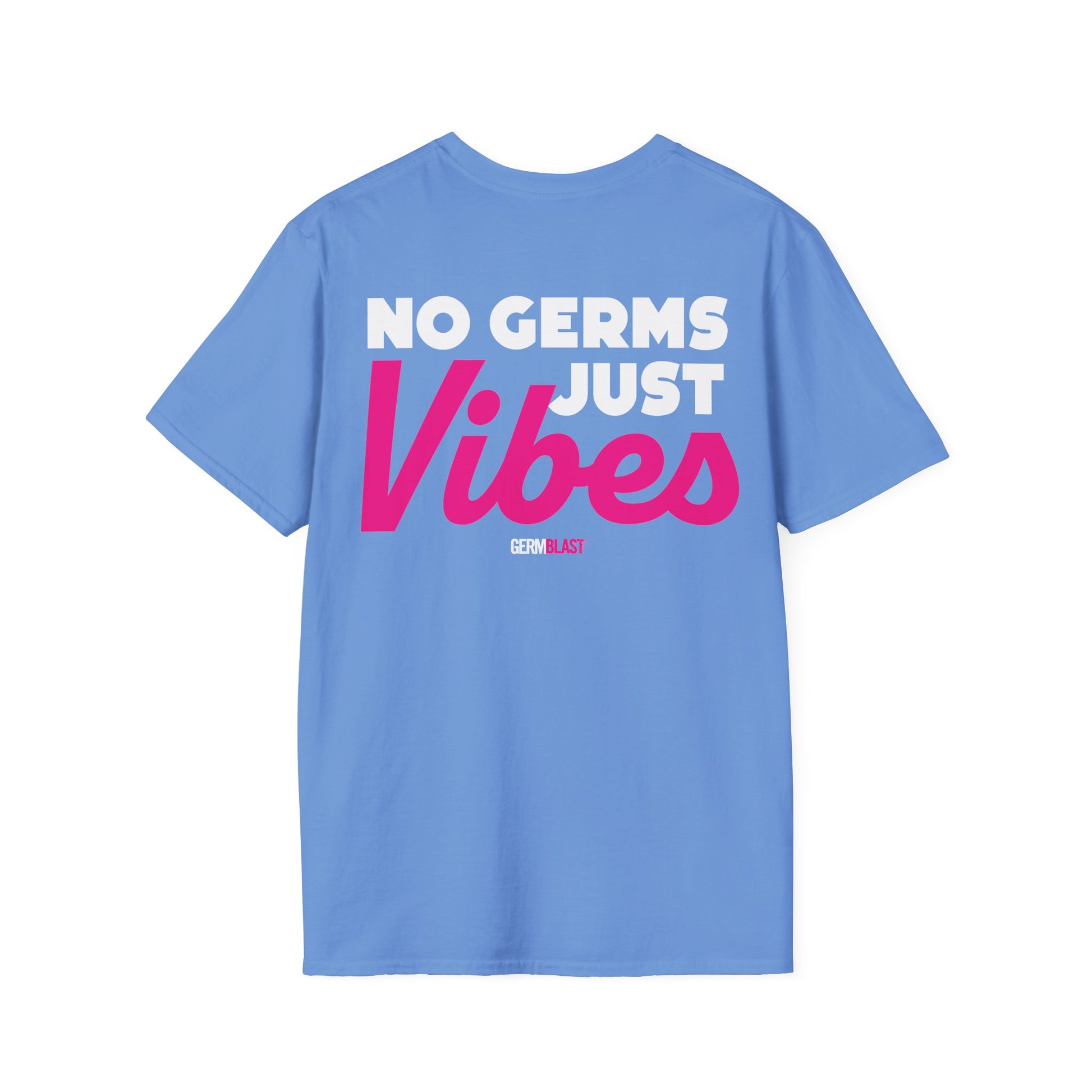No Germs Just Vibes Unisex T-Shirt, Casual Wear, Gift for Friends, Summer Style, Trendy Tee, Funny Quarantine Shirt - GermBlast