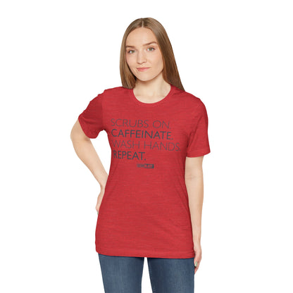 Caffeinate and Care Tee - Perfect for Nurses, Medical Professionals, Birthdays, Appreciation Days, Casual Wear - GermBlast