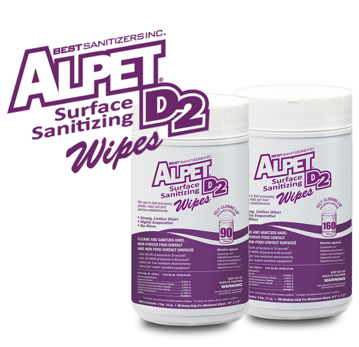 Alpet D2 Surface Sanitizing Wipes - GermBlast