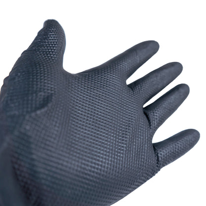 GermBlast Black Nitrile Disposable Gloves, 8 Mil Extra Thick, Diamond Texture, Powder Free, Latex Free, 100 Count - GermBlast