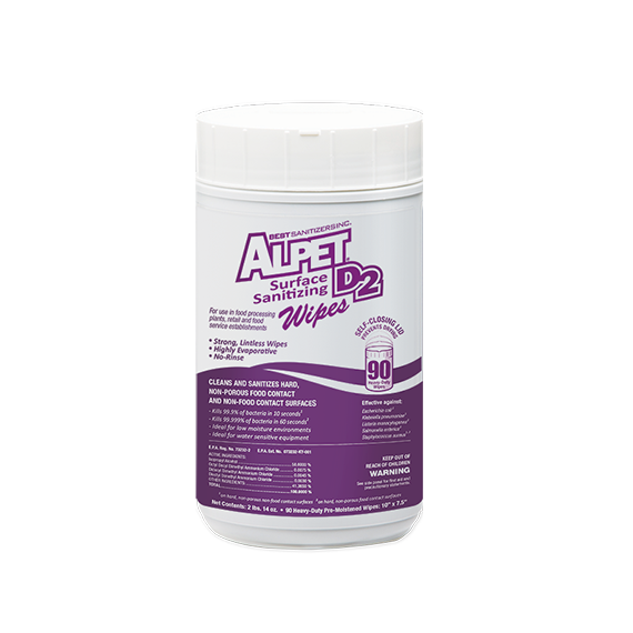 Alpet D2 Surface Sanitizing Wipes - GermBlast