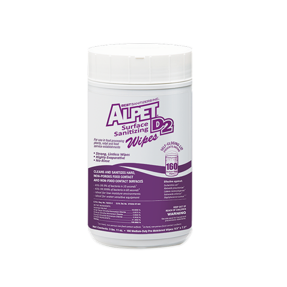Alpet D2 Surface Sanitizing Wipes - GermBlast
