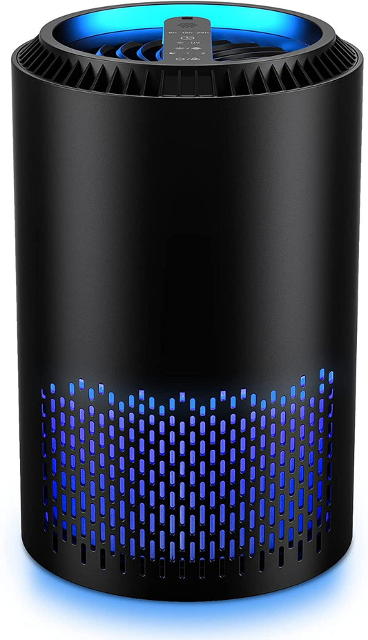 Shop Air Purifiers, Air Purifier for Bedroom HEPA Air Filter for Smoke Pollen Dander Hair 22Db Quiet Air Cleaner for Home, Bedroom, Living Room, Kitchen - Black at GermBlast.Shop